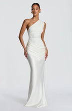 Robe Longue Asymétrique Drapée Femme