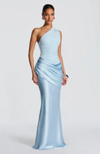 Robe Longue Asymétrique Drapée Femme