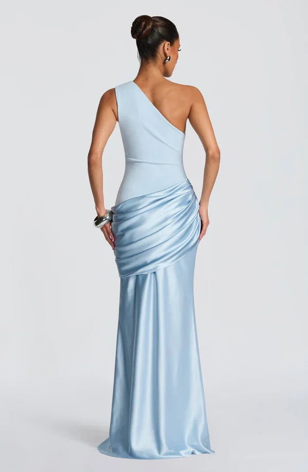 Robe Longue Asymétrique Drapée Femme