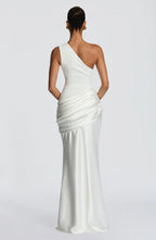 Robe Longue Asymétrique Drapée Femme