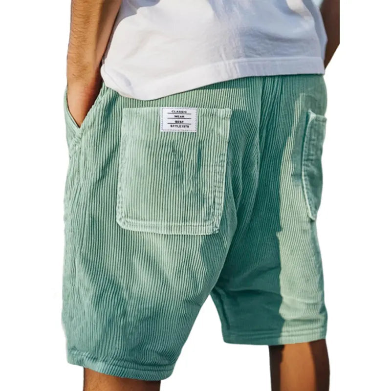 Short Rayé à Taille Élastique Homme