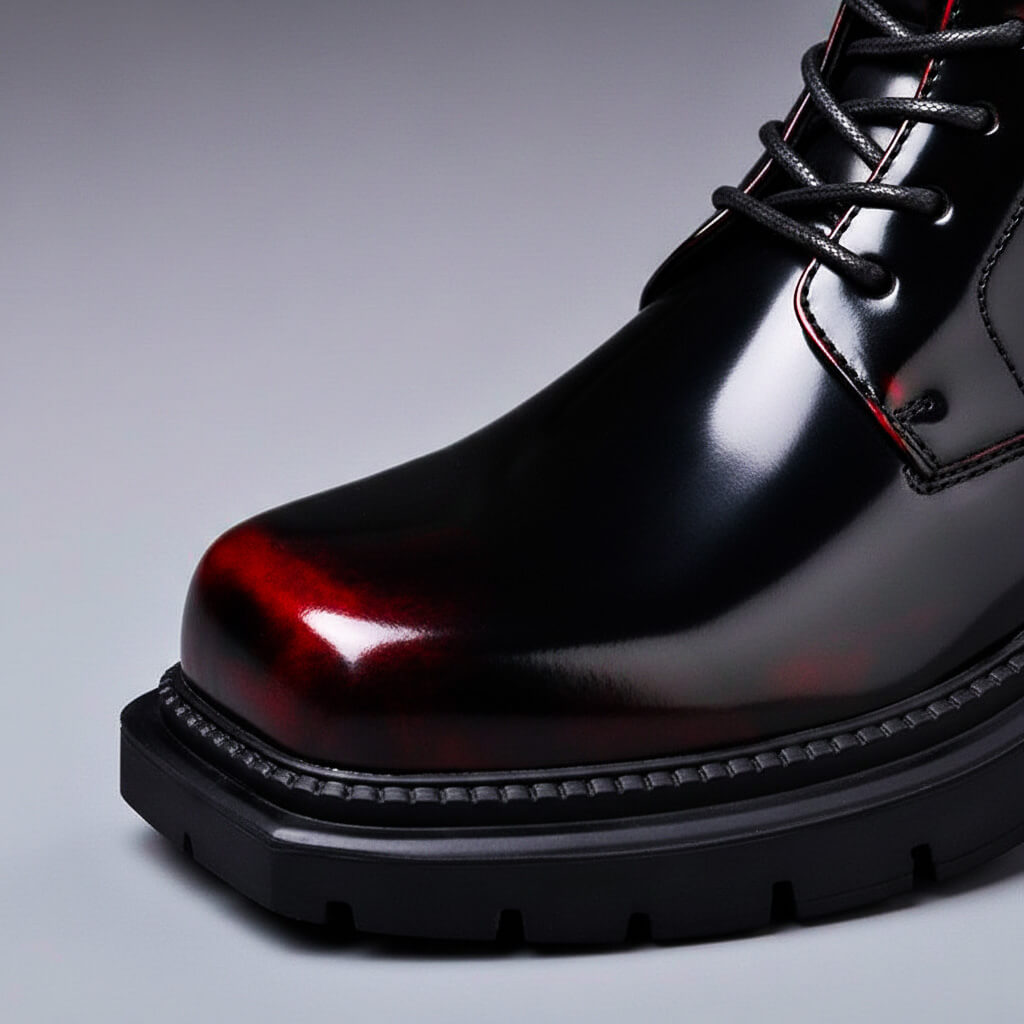 Bottines Vernies à Lacets Semelle Épaisse Style Audacieux et Confort