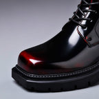 Bottines Vernies à Lacets Semelle Épaisse Style Audacieux et Confort