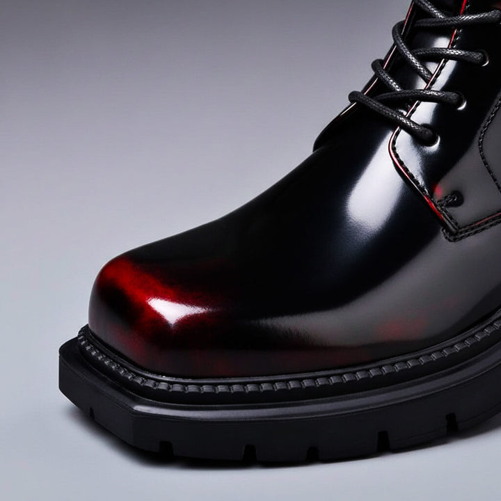 Bottines Vernies à Lacets Semelle Épaisse Style Audacieux et Confort