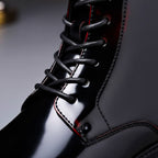 Bottines Vernies à Lacets Semelle Épaisse Style Audacieux et Confort