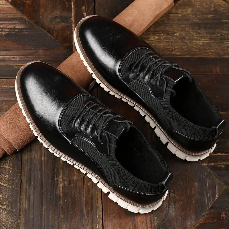 Chaussures en Cuir Élégantes Semelle Sport Confort et Style Moderne