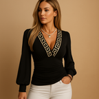 Blouse Femme Cache-Cœur Élégance Chic