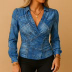 Blouse Femme Cache-Cœur Élégance Chic