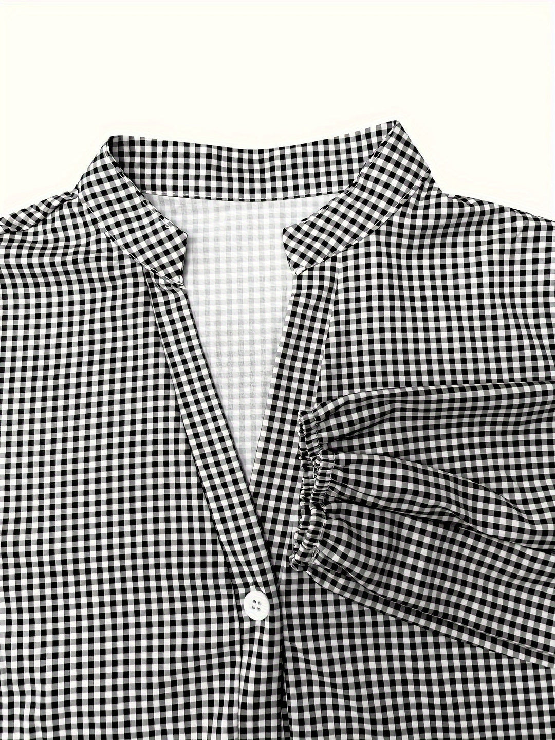 Robe Courte à Carreaux Vichy et Taille Froncée