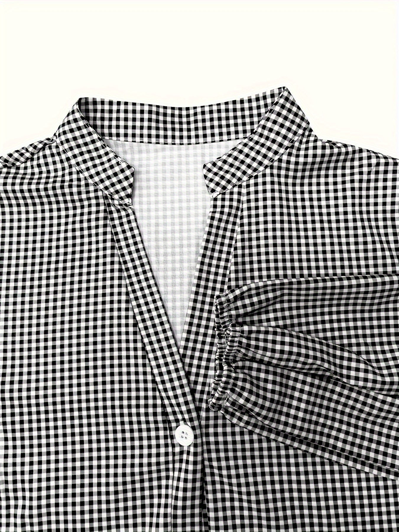 Robe Courte à Carreaux Vichy et Taille Froncée