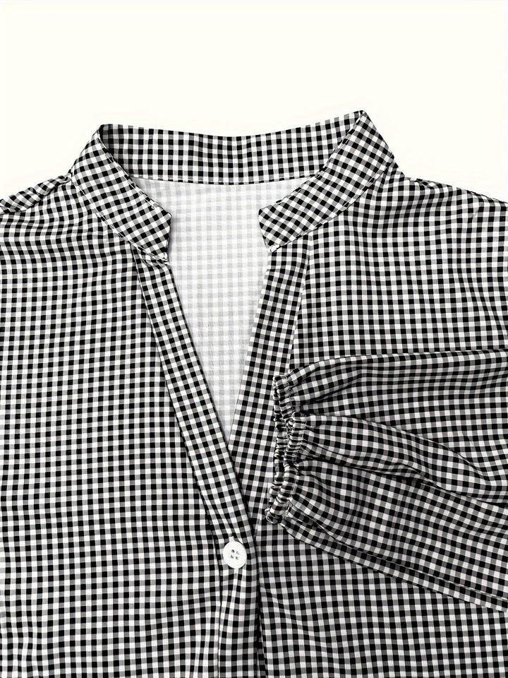 Robe Courte à Carreaux Vichy et Taille Froncée