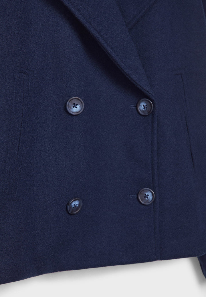 Veste Courte Croisée à Double Boutonnage