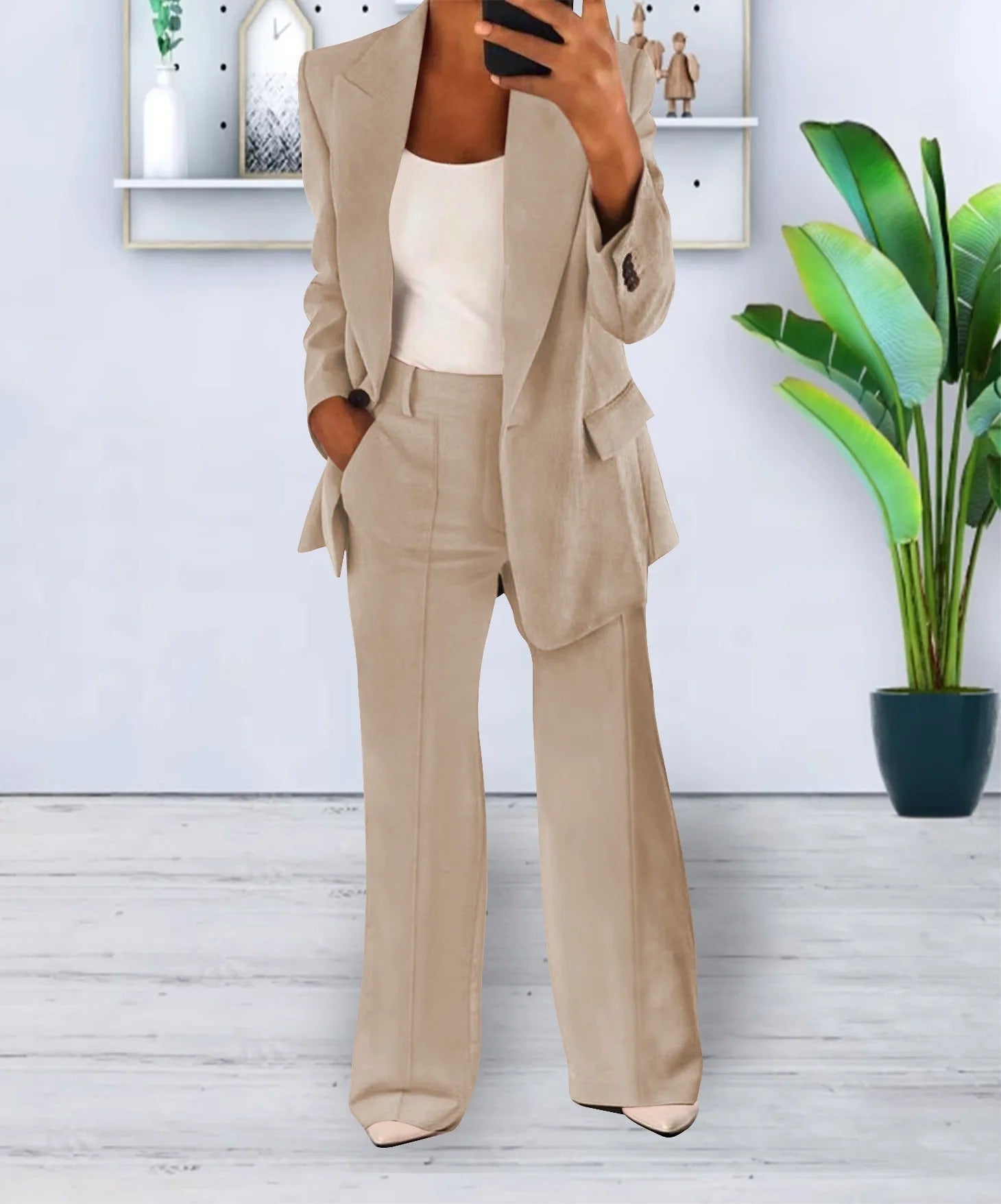 Ensemble Blazer Fluide et Pantalon Large
