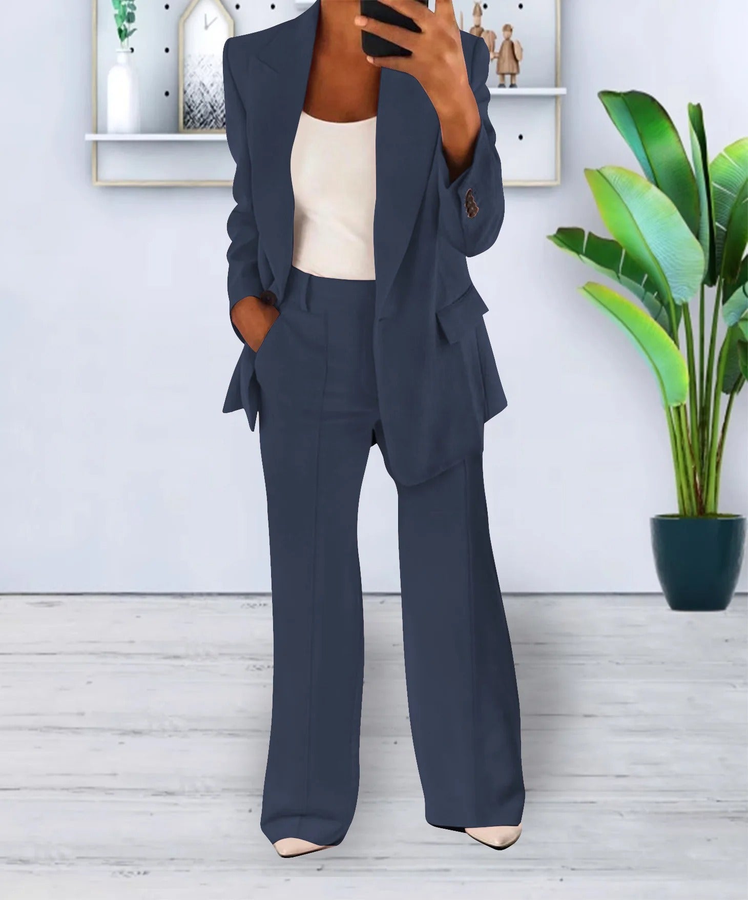 Ensemble Blazer Fluide et Pantalon Large