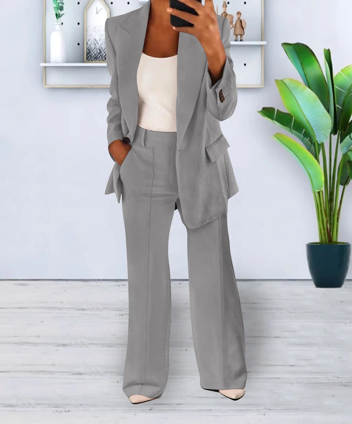 Ensemble Blazer Fluide et Pantalon Large