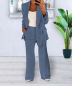 Ensemble Blazer Fluide et Pantalon Large