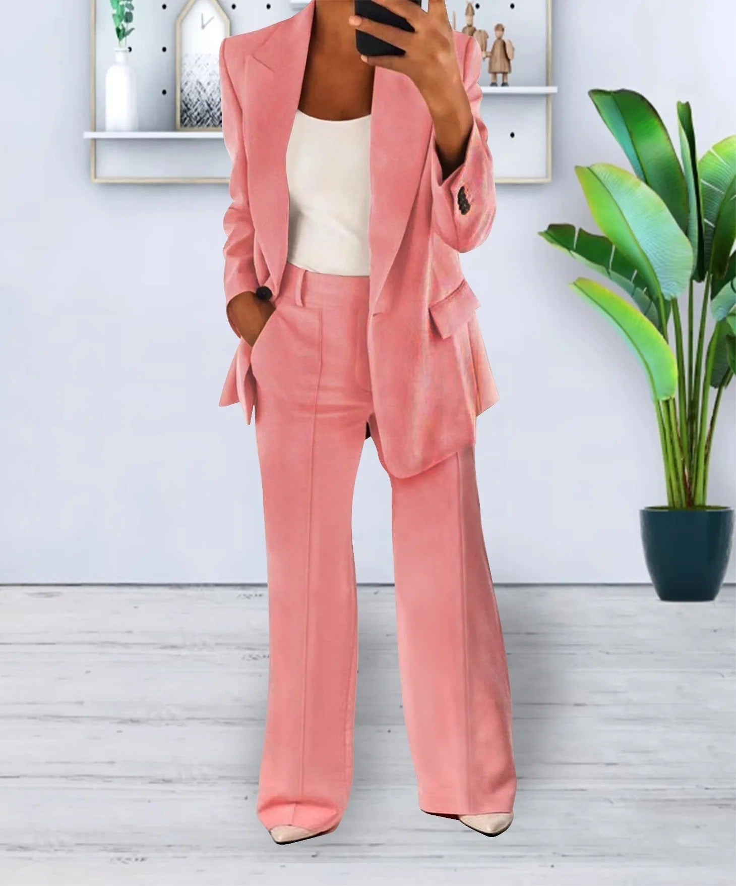 Ensemble Blazer Fluide et Pantalon Large