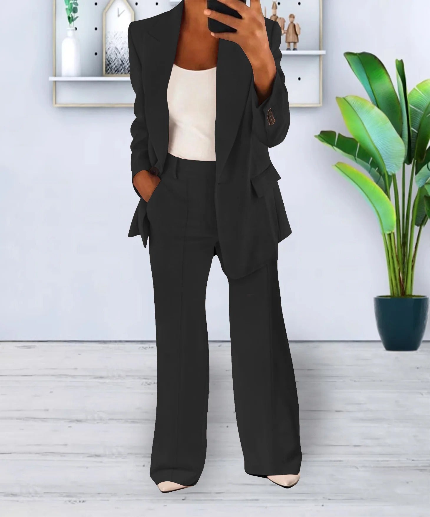 Ensemble Blazer Fluide et Pantalon Large