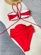 Maillot de Bain Deux Pièces Taille Haute Femme