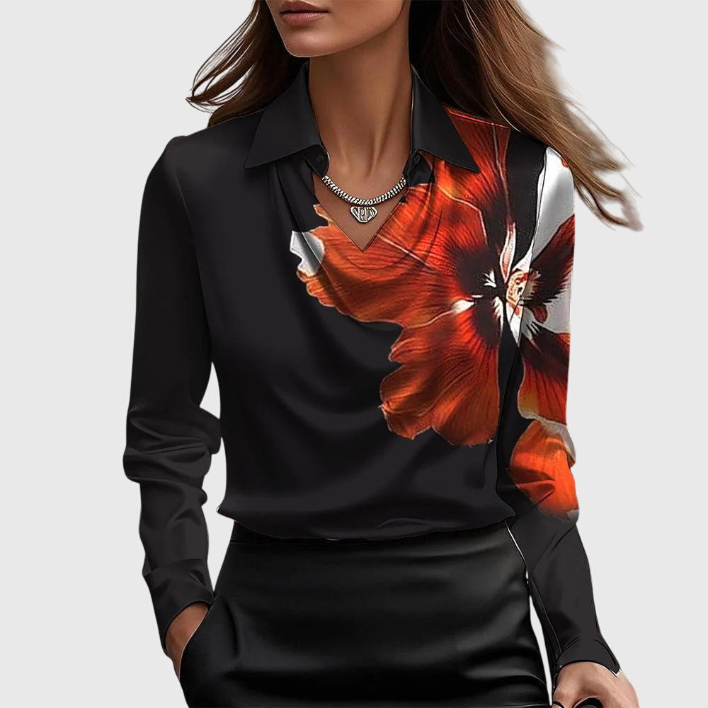 Blouse Femme Satin Drapé Élégant