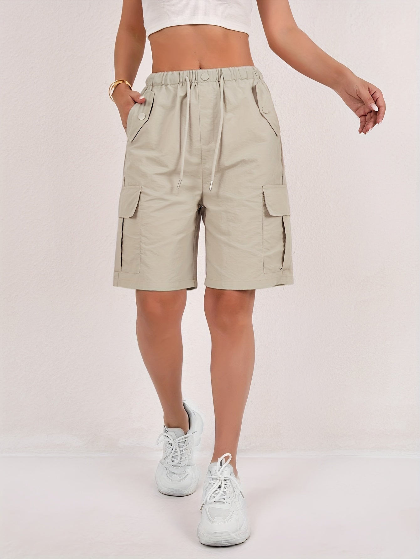 Short Cargo Taille Haute Femme