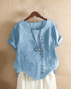 Blouse Femme Boutonnée Lin Décontractée