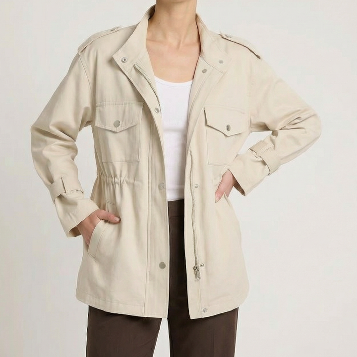 Veste Chemise à Poches et Taille Ajustable