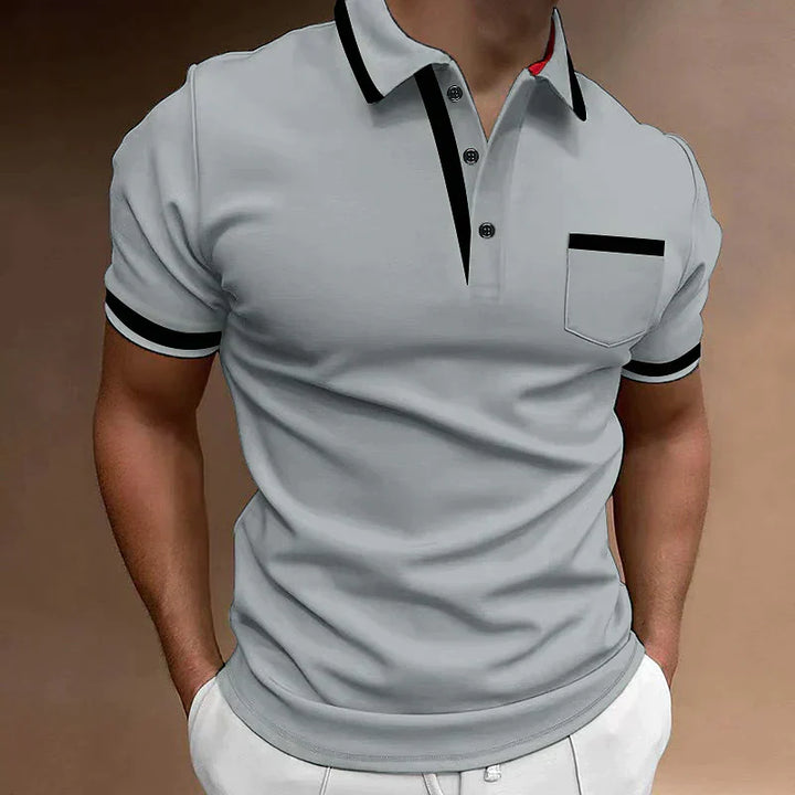 Polo Homme Contrasté Style Élégant