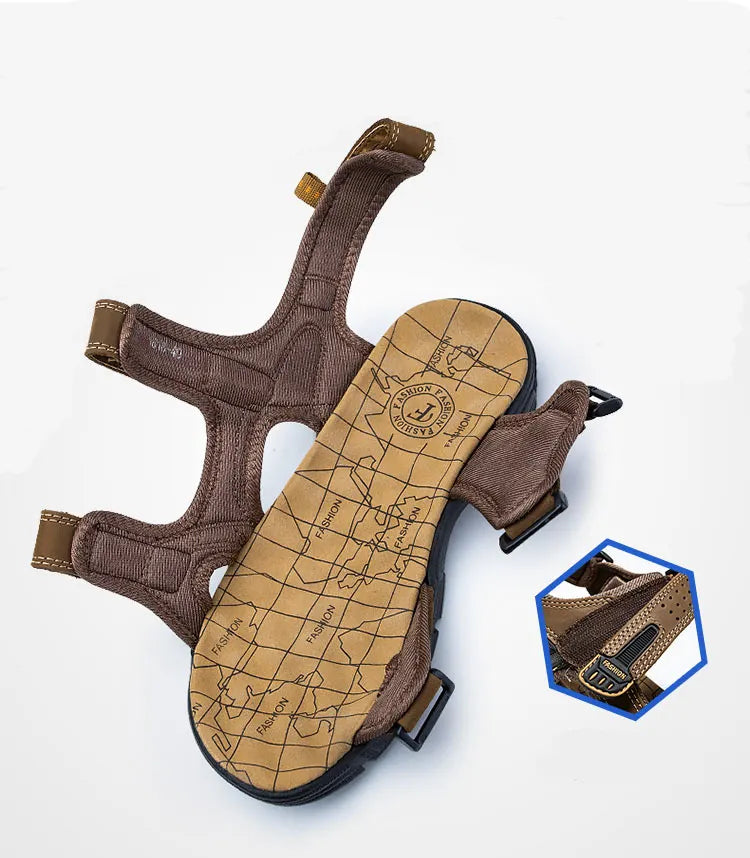 Sandales en Cuir Confortables Antidérapantes pour Usage Quotidien
