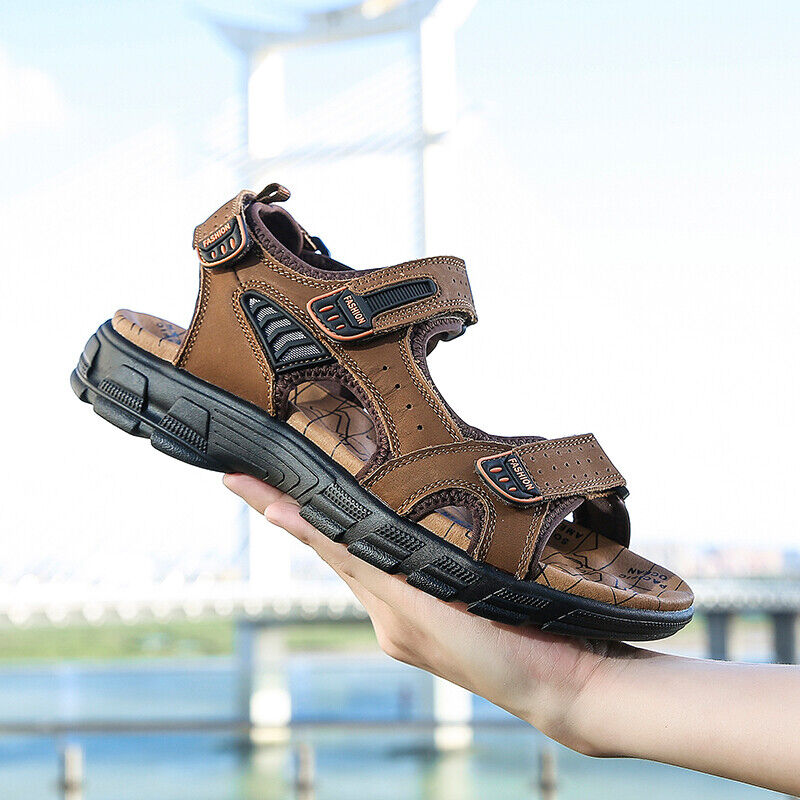 Sandales en Cuir Confortables Antidérapantes pour Usage Quotidien