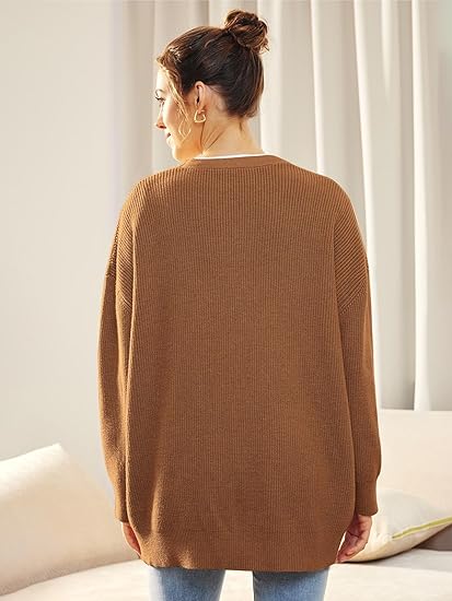 Gilet Long en Maille Boutonné Femme