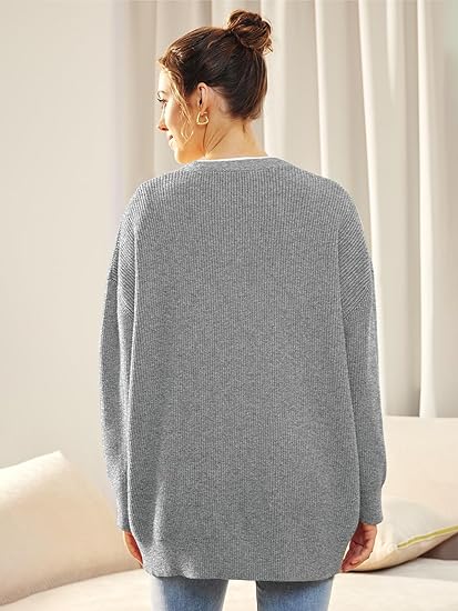 Gilet Long en Maille Boutonné Femme