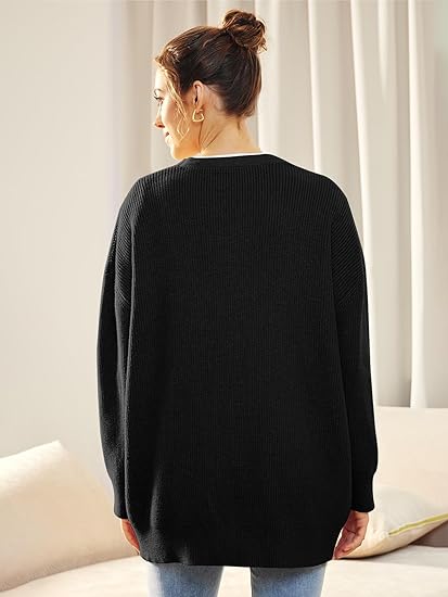 Gilet Long en Maille Boutonné Femme