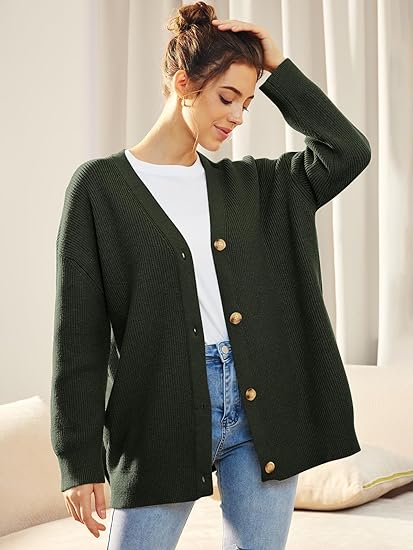 Gilet Long en Maille Boutonné Femme