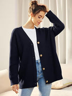 Gilet Long en Maille Boutonné Femme