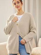 Gilet Long en Maille Boutonné Femme