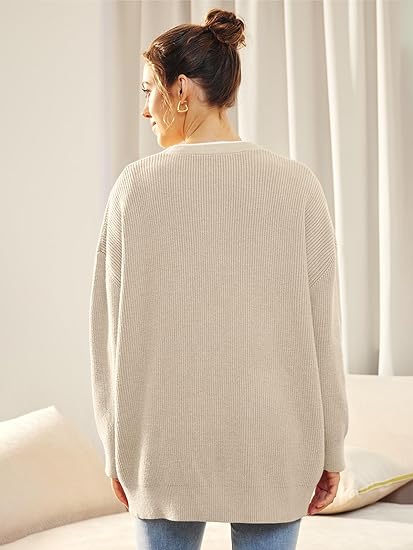 Gilet Long en Maille Boutonné Femme