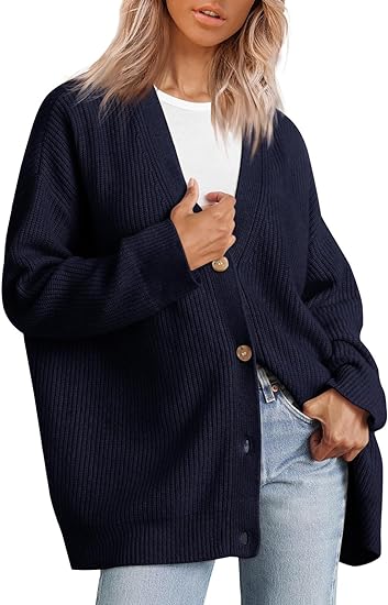 Gilet Long en Maille Boutonné Femme