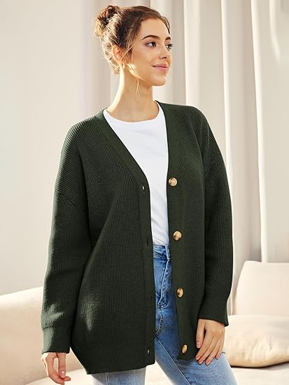 Gilet Long en Maille Boutonné Femme