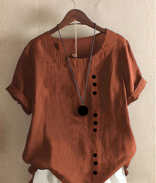 Blouse Femme Boutonnée Lin Décontractée