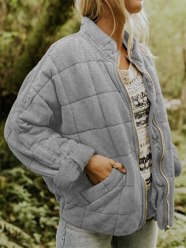 Veste Matelassée Courte à Col Montant
