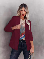 Blazer Ajusté à Boutonnage Simple