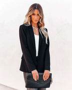 Blazer Ajusté à Boutonnage Simple