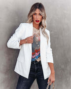 Blazer Ajusté à Boutonnage Simple