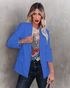 Blazer Ajusté à Boutonnage Simple