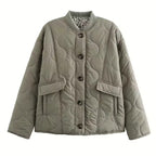 Veste Matelassée Courte à Poches Plaquées