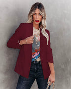 Blazer Ajusté à Boutonnage Simple