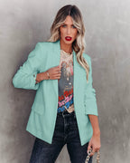 Blazer Ajusté à Boutonnage Simple
