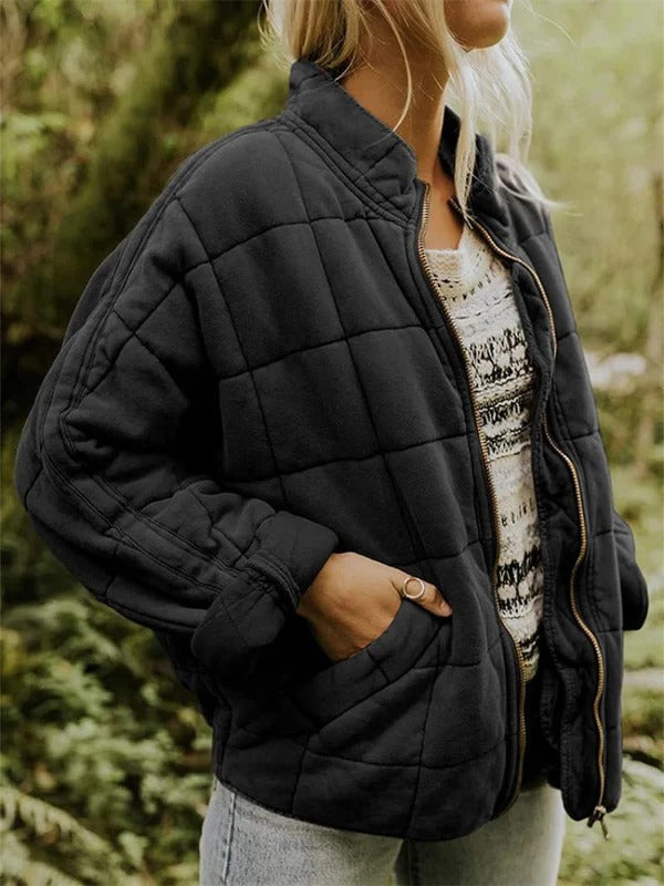 Veste Matelassée Courte à Col Montant
