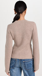 Cardigan Femme Ajusté à Col Rond Boutonné